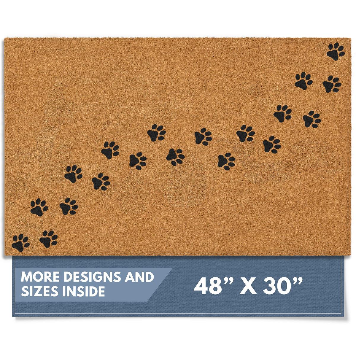 Barnyard Designs Natural Coco Coir Non-Slip Doormat (17x30, Border)